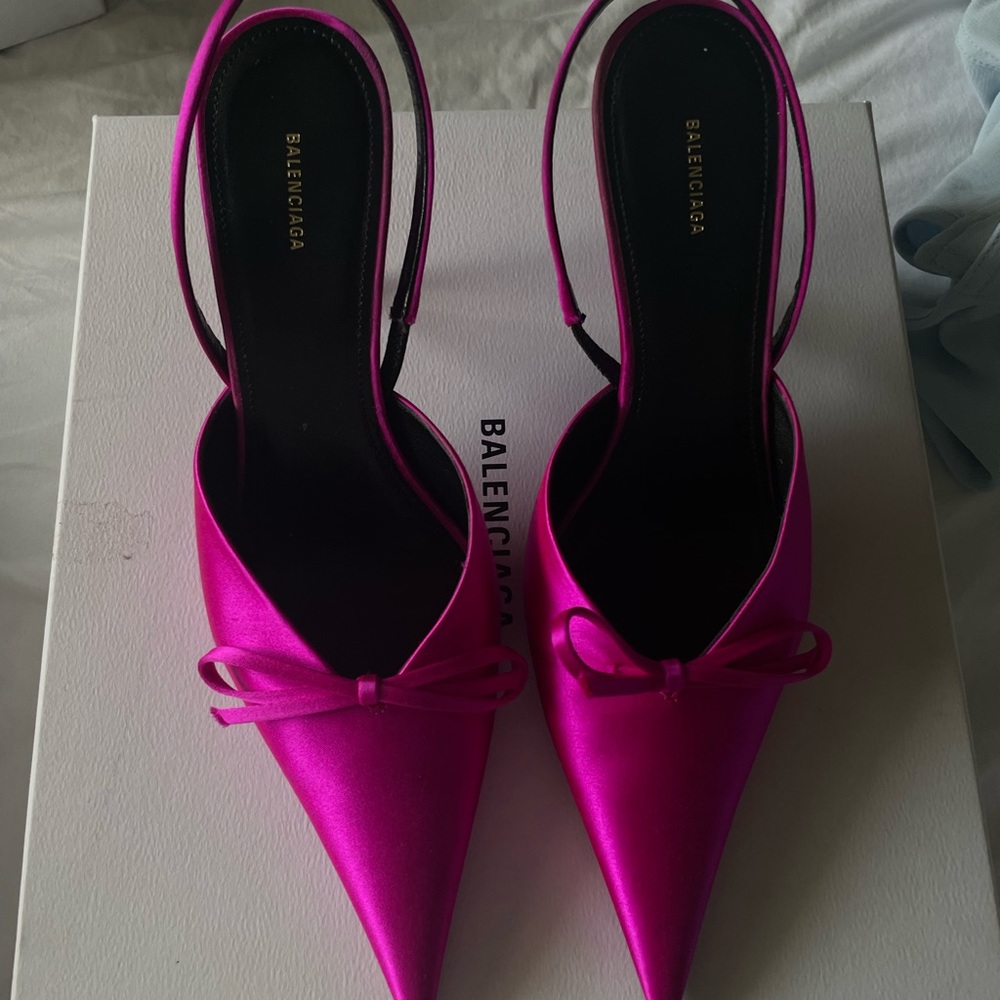 Balenciaga sling back knife heels